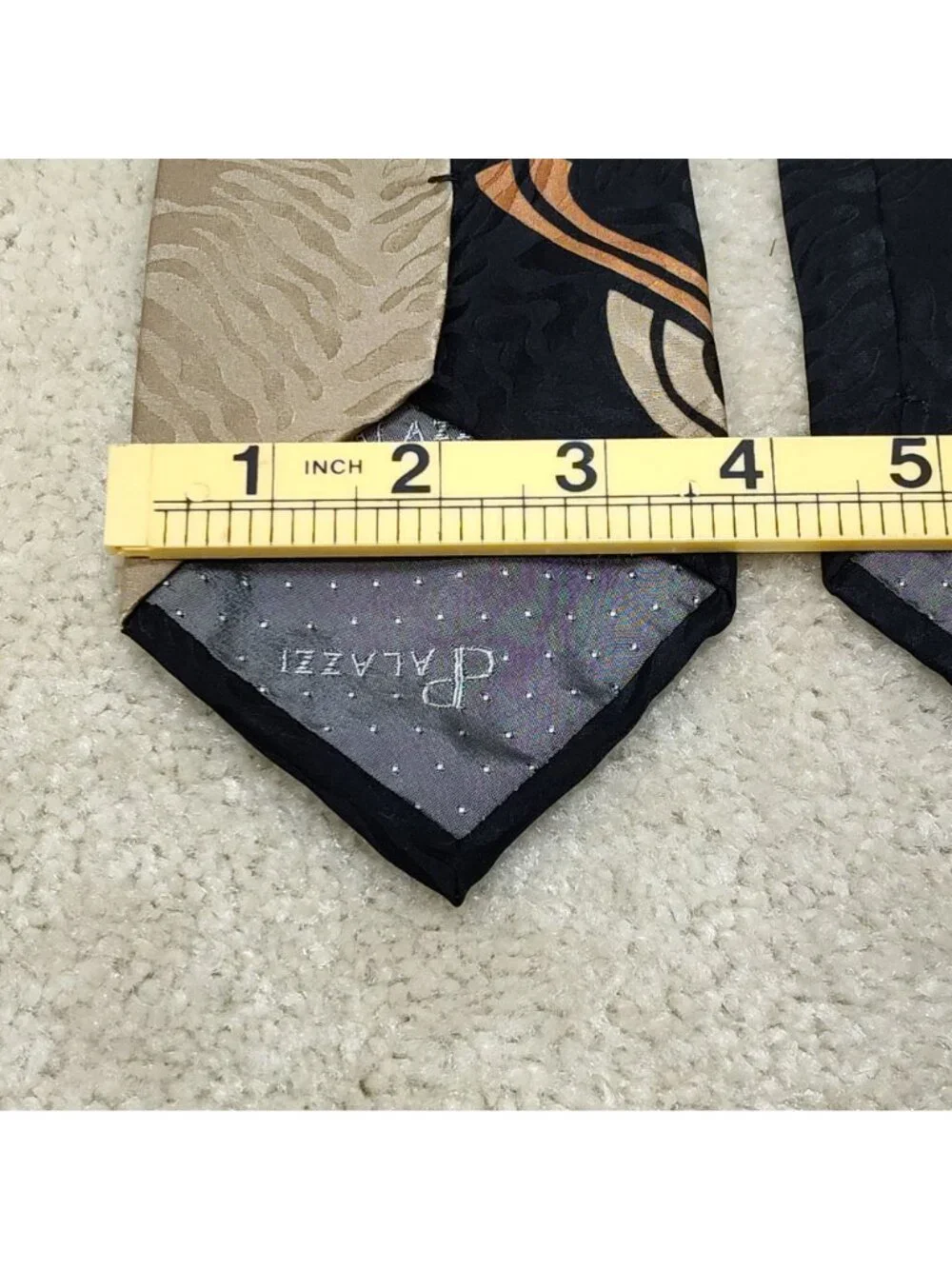 Carlo Palazzi Silk Necktie Hand Made in Italy Abstract Geometric Jacquard VTG